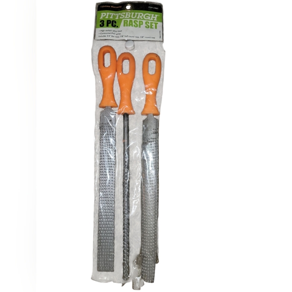 Set of Three Orange Handled Metal Files - Picture 1 of 2